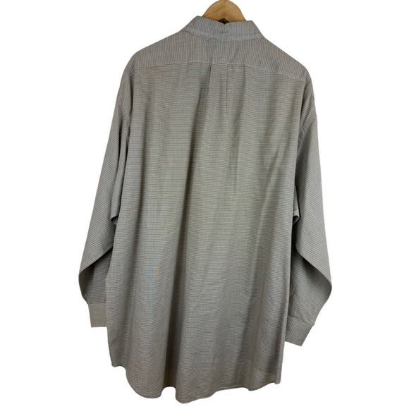 Ralph Lauren Yarmouth 100% Cotton Men's Size 17.5 32/33 Beige Check Green‎ Pony - Picture 5 of 5